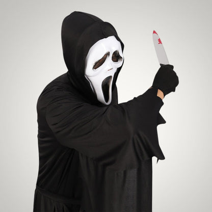 Kevin | Ghost Halloween Costume with Hooded Robe, Gloves and Mask