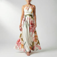 Katie | Women's Printed Halter Neck Evening Dress