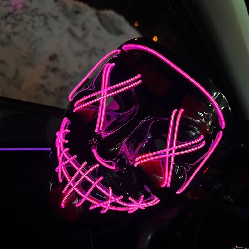 Roy | Halloween LED Purge Mask with Neon Glow