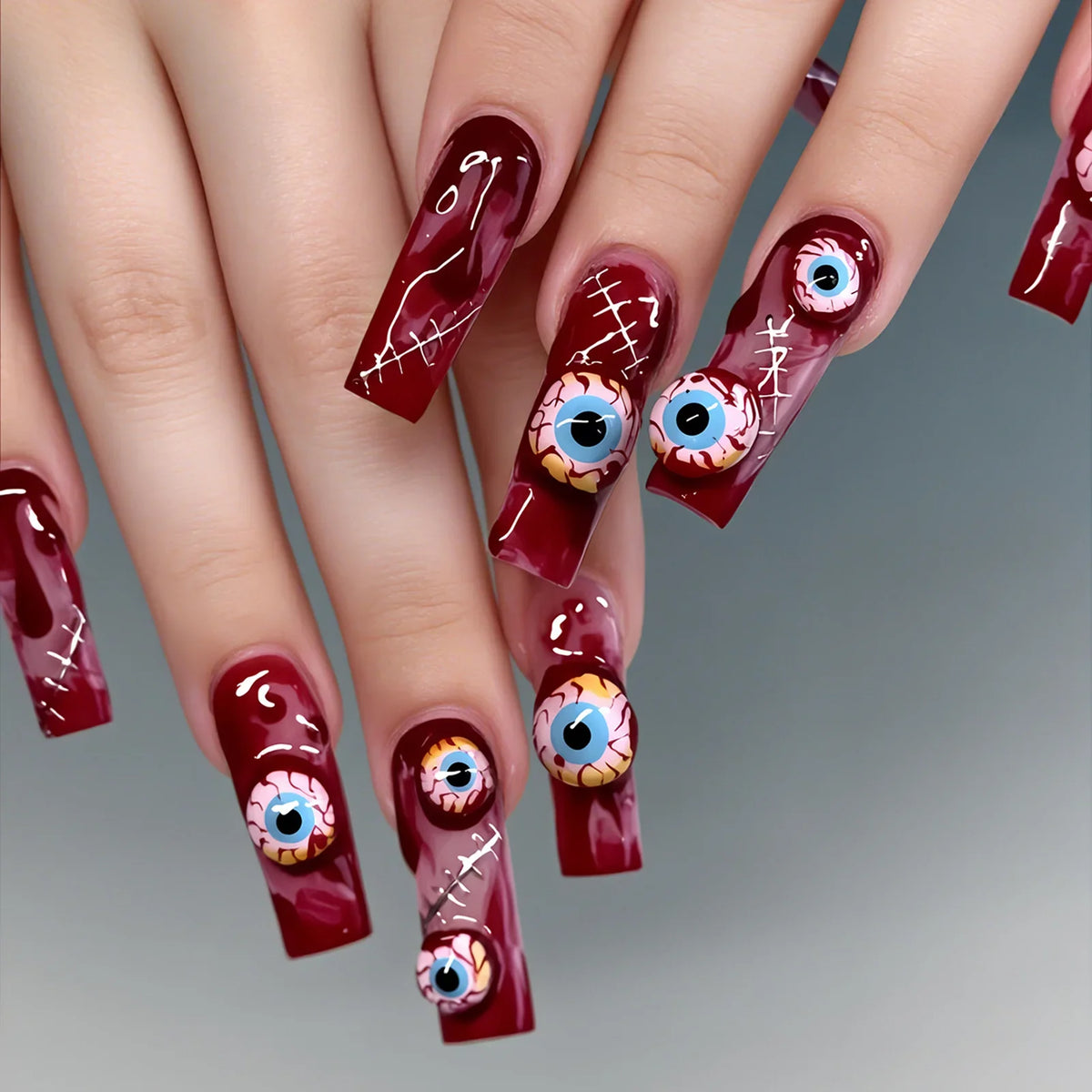 Patricia | Women's Halloween Ghost Witch Pumpkin Almond Press On Nails