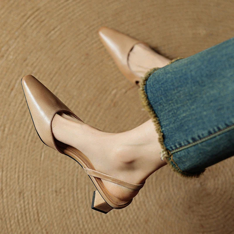 Holly | Women's Casual Pointed Toe Sling Back Mary Janes