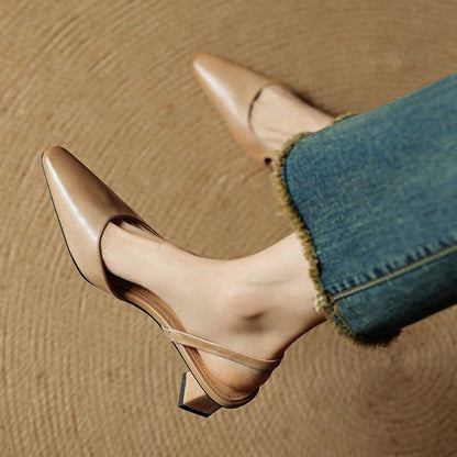Holly | Women's Casual Pointed Toe Sling Back Mary Janes