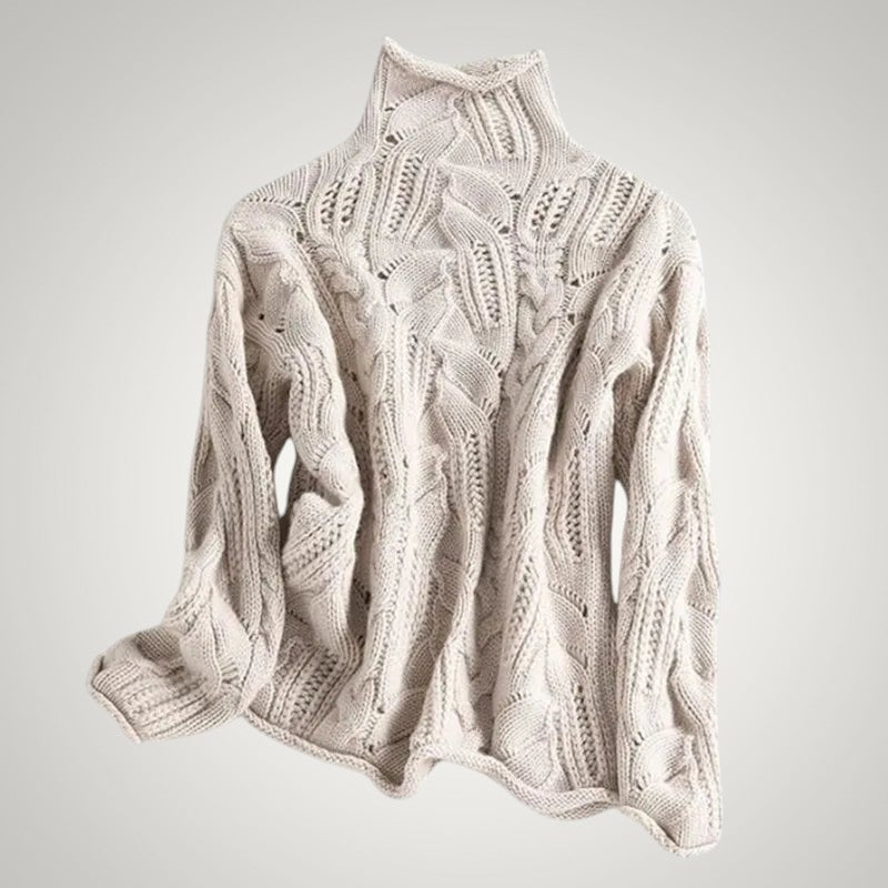 Poppy | Women's Cable-Knit High Collar Winter Sweater