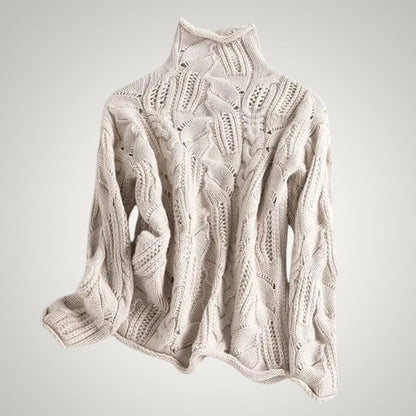 Poppy | Women's Cable-Knit High Collar Winter Sweater
