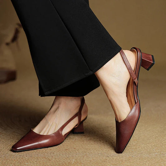 Holly | Women's Casual Pointed Toe Sling Back Mary Janes