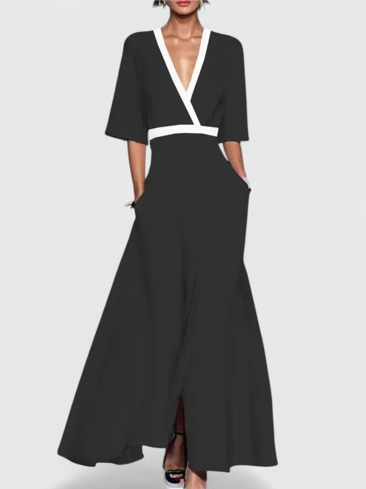 Harriet | Women's V-Neck Maxi Evening Dress