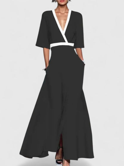 Harriet | Women's V-Neck Maxi Evening Dress