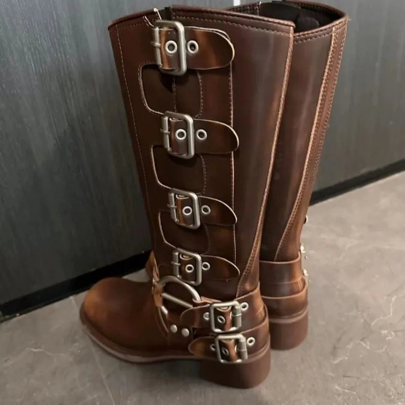 Amber | Women's Classic Knee High Buckle Boots