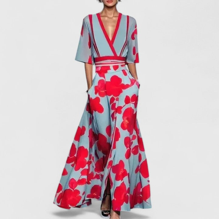 Harriet | Women's V-Neck Maxi Evening Dress