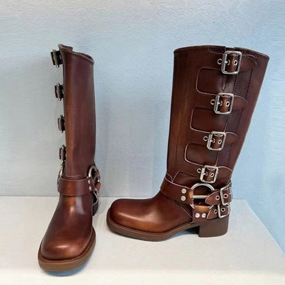 Amber | Women's Classic Knee High Buckle Boots