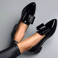 Rachel | Women's Patent Bow Pointed Shoes