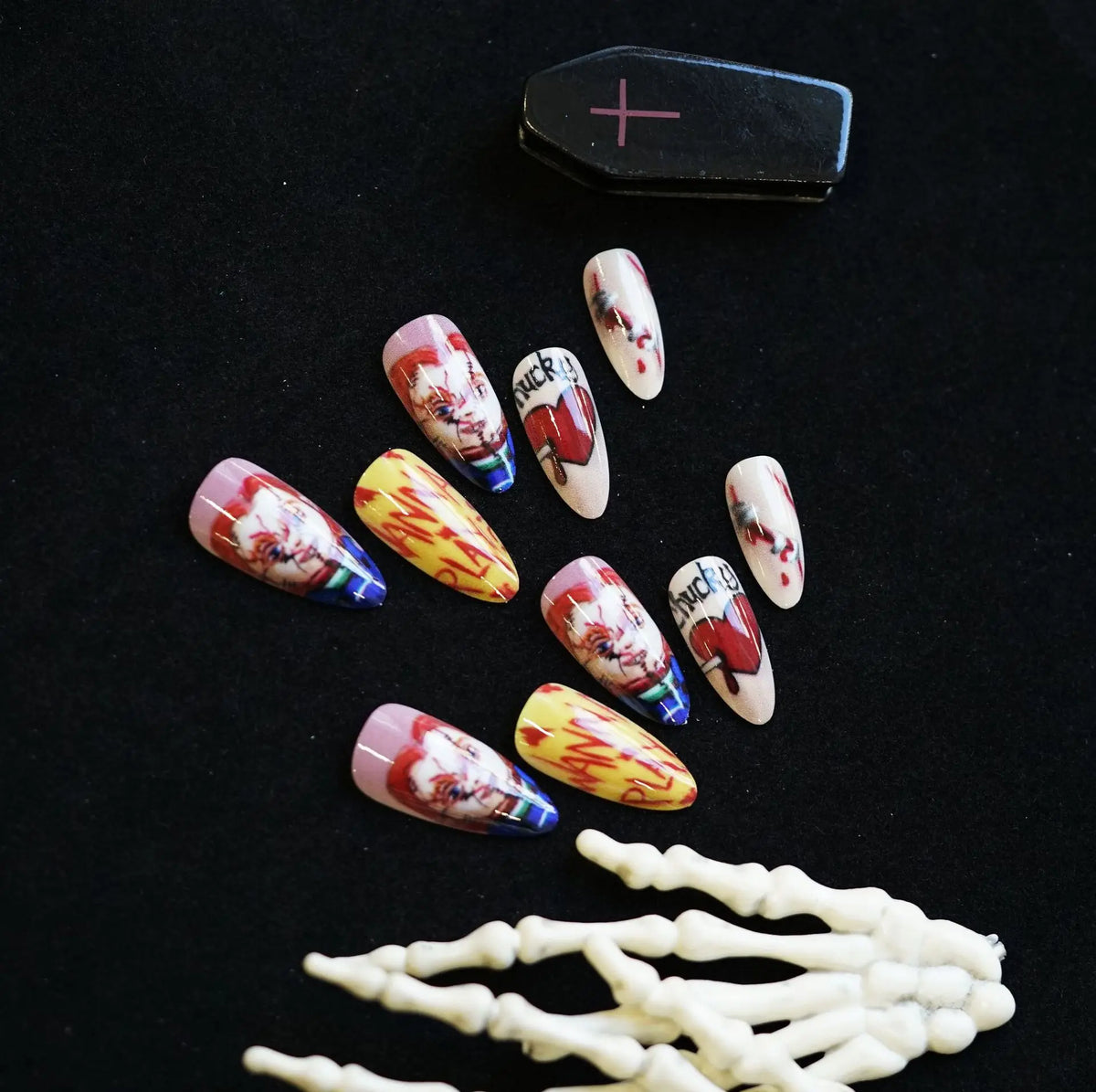 Patricia | Women's Halloween Ghost Witch Pumpkin Almond Press On Nails
