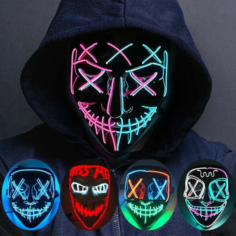 Roy | Halloween LED Purge Mask with Neon Glow