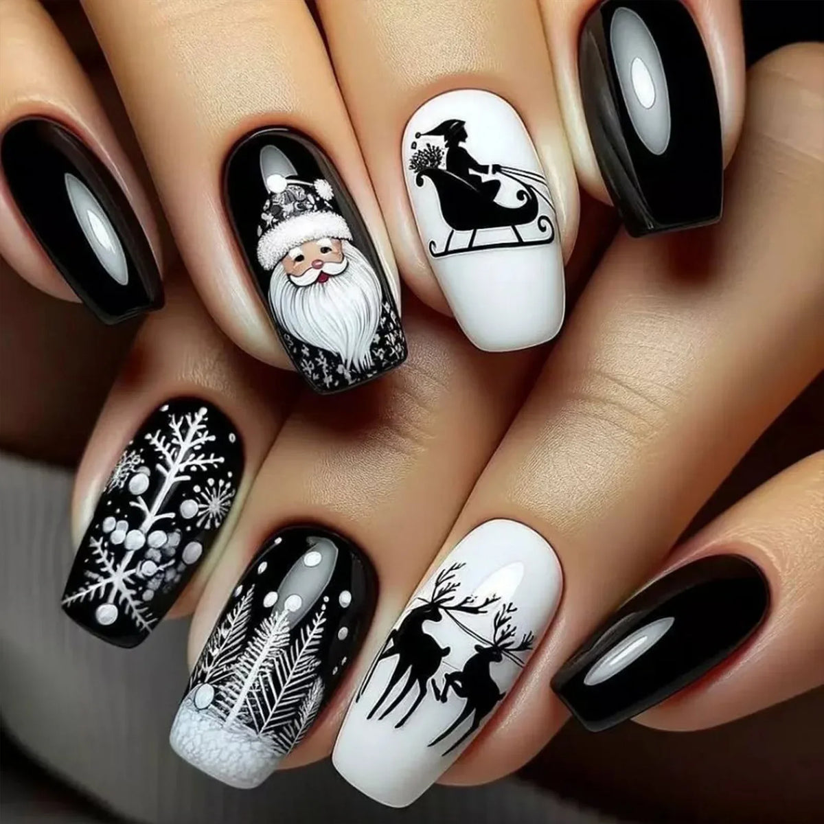 Patricia | Women's Halloween Ghost Witch Pumpkin Almond Press On Nails