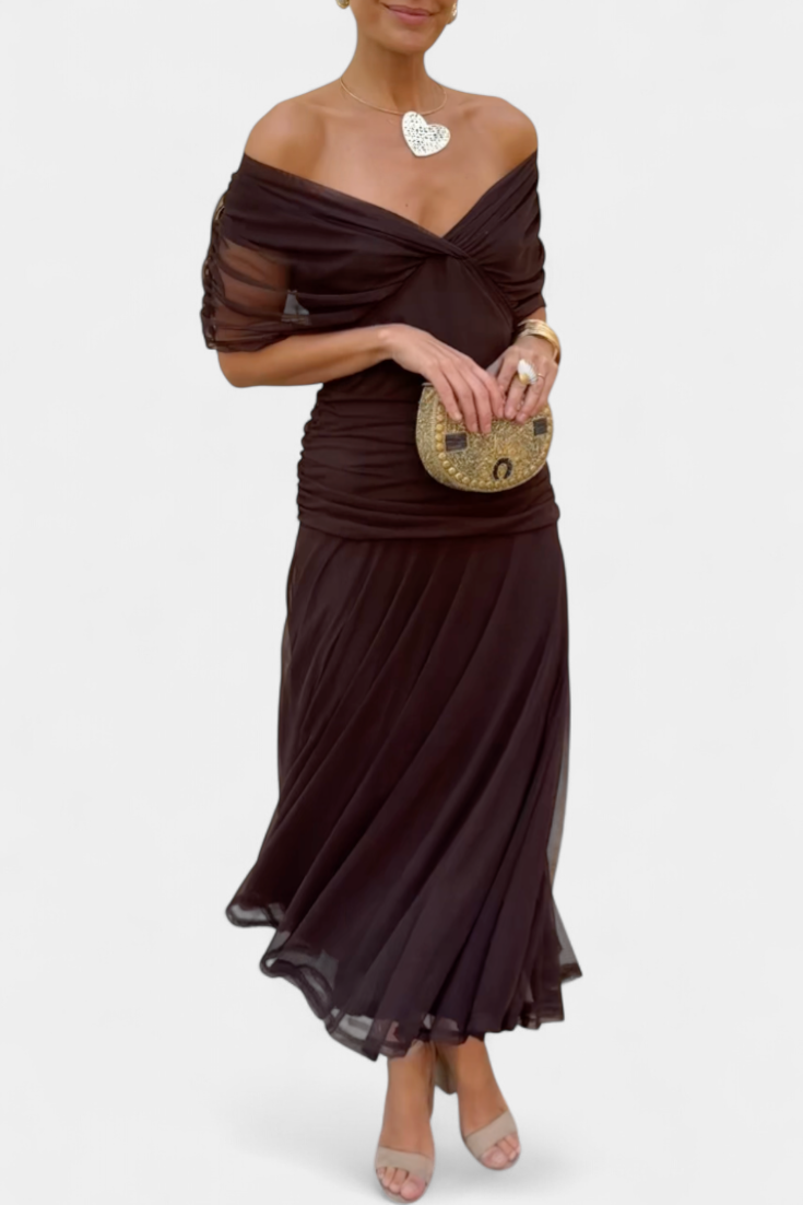 Nicola | Women's Floral Off-Shoulder Evening Dress