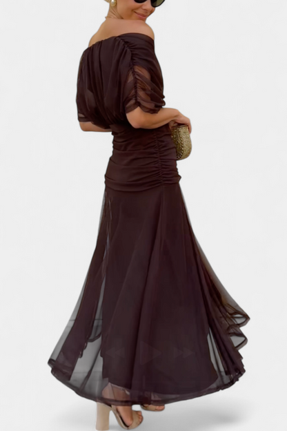 Nicola | Women's Floral Off-Shoulder Evening Dress