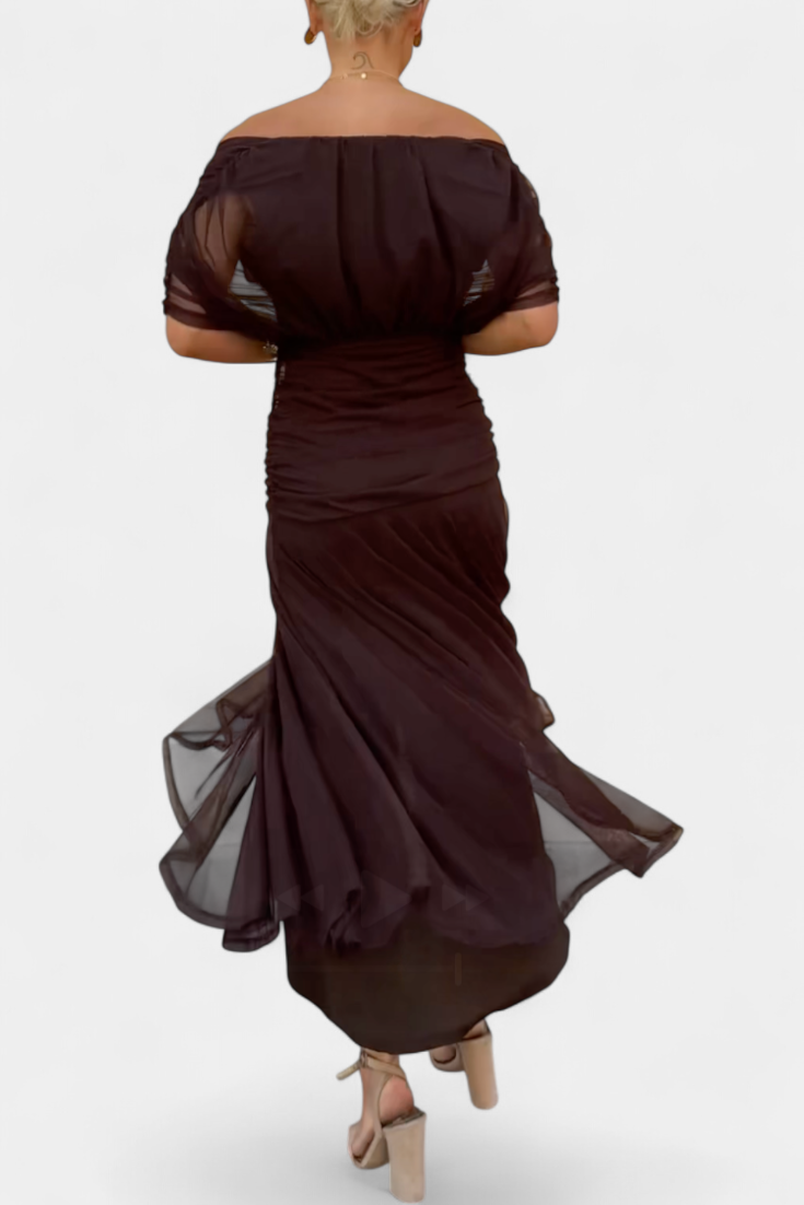 Nicola | Women's Floral Off-Shoulder Evening Dress