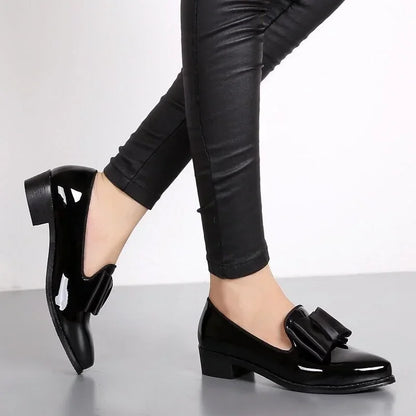 Rachel | Women's Patent Bow Pointed Shoes