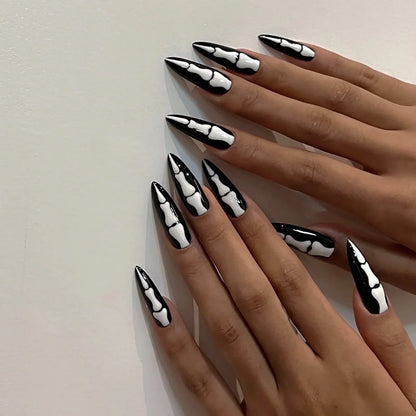 Patricia | Women's Halloween Ghost Witch Pumpkin Almond Press On Nails