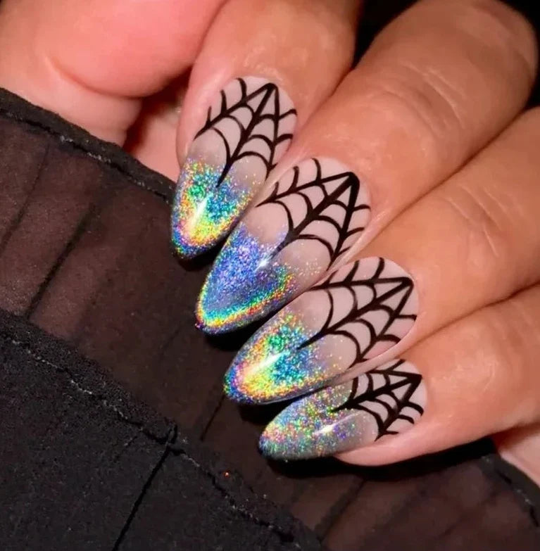 Patricia | Women's Halloween Ghost Witch Pumpkin Almond Press On Nails