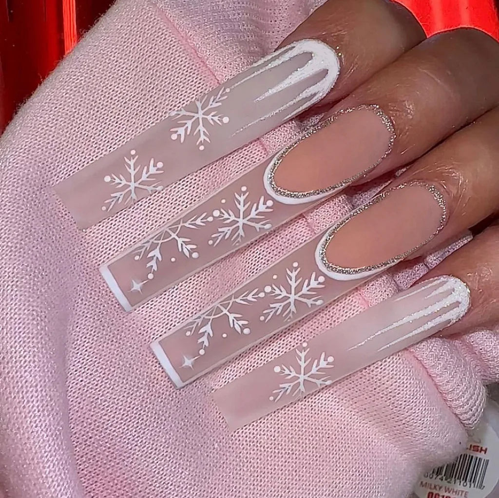 Fiona | Women's Pink Glitter Skull Press On Halloween Nails with Sequin Design