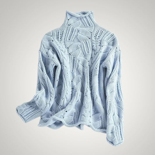 Poppy | Women's Cable-Knit High Collar Winter Sweater
