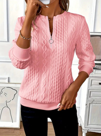 Victoria | Women's Casual Cable-Knit Zip-Up Sweater