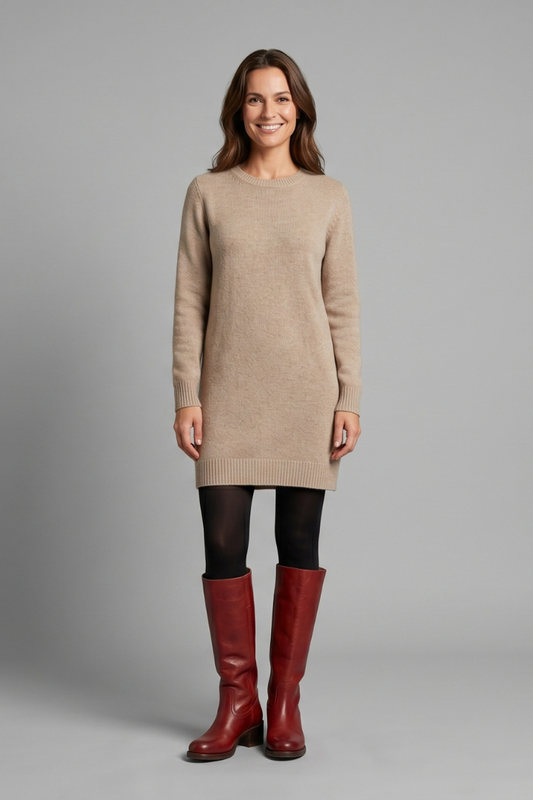 Paula | Women's Leather Knee-High Stacked Heel Boots