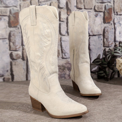 Ava | Women's Embroidered Mid-Calf Cowboy Boots