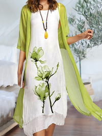 Ruby | Women's Layered Sleeveless Midi Dress Set