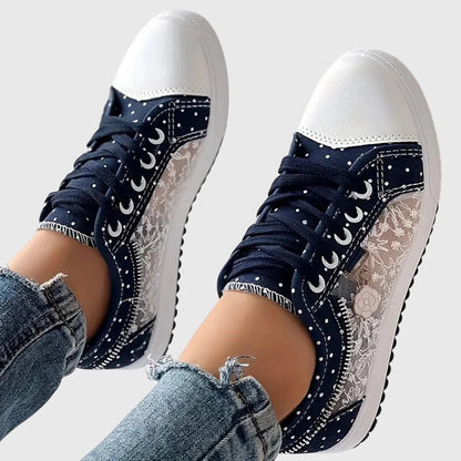 Jasmine | Women's Trendy Embroided Laced Sneakers