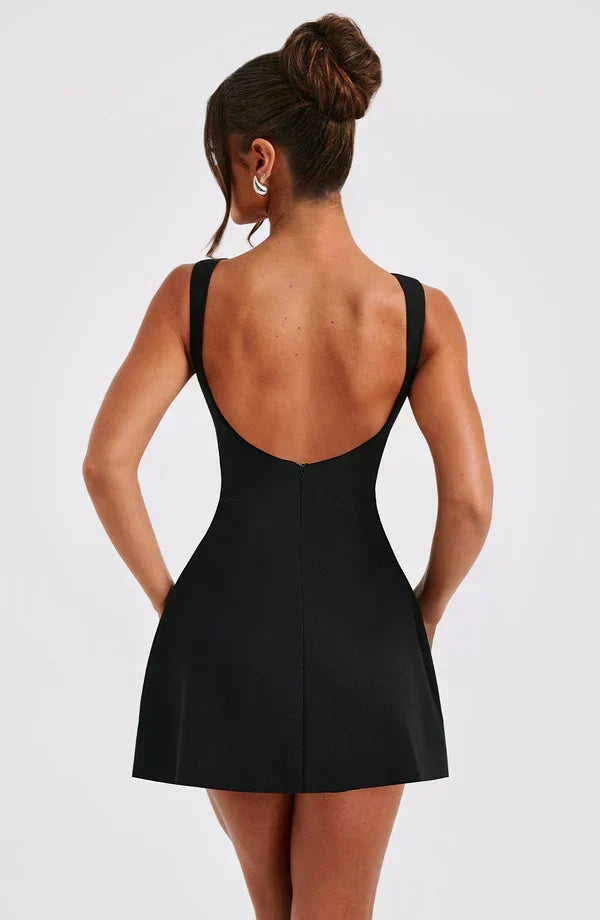 Armgard | Women's Elegant Boat Neck Mini Dress