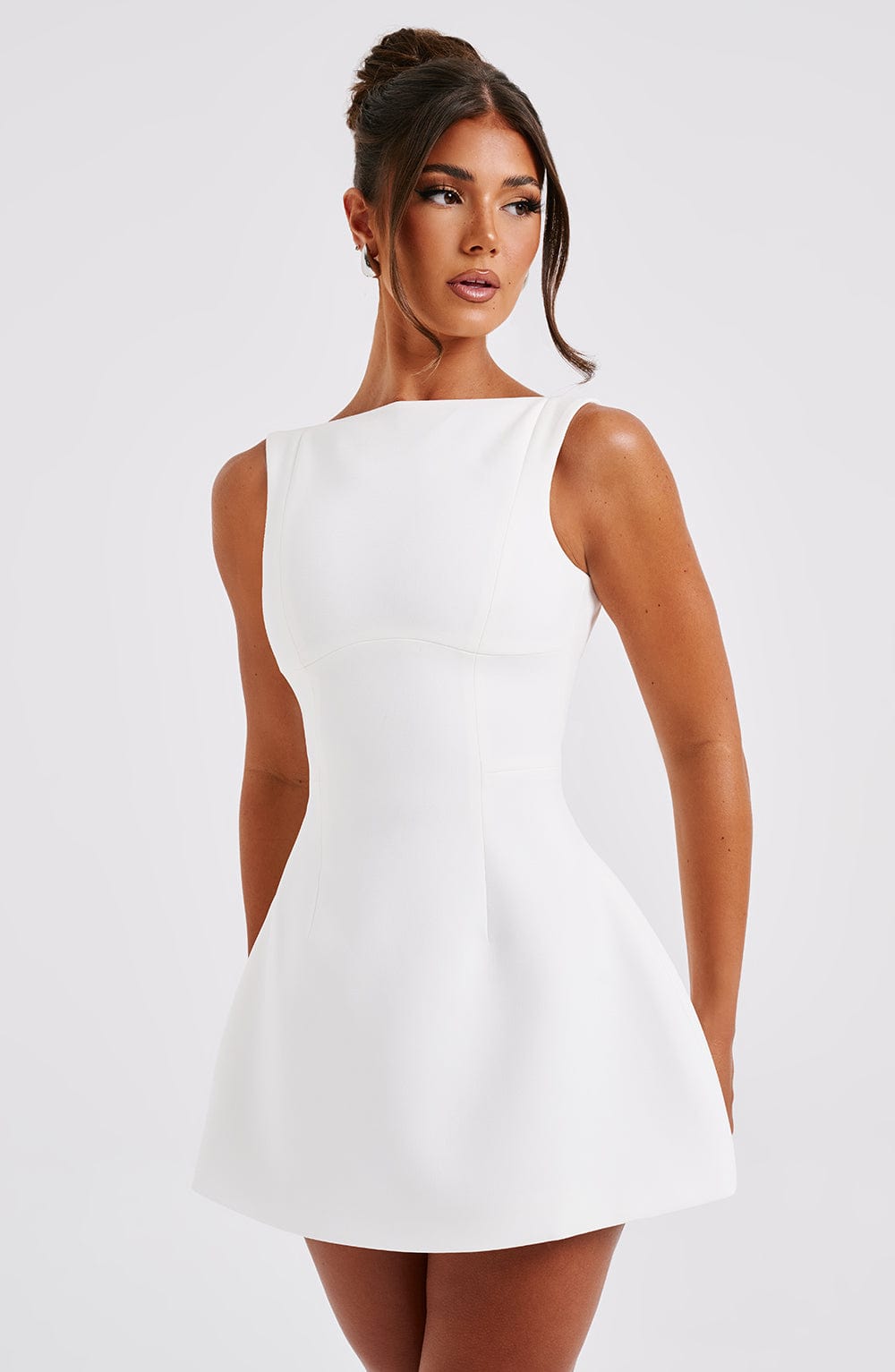 Armgard | Women's Elegant Boat Neck Mini Dress