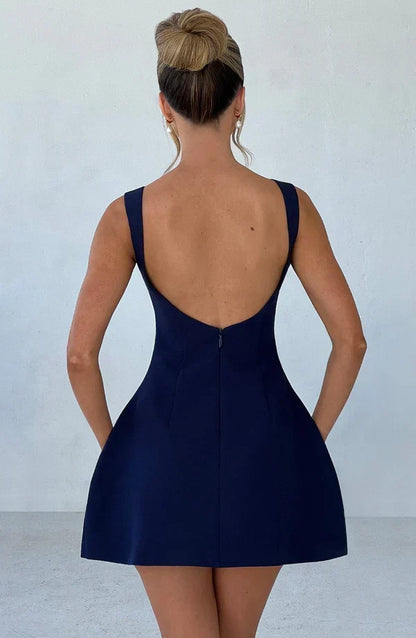 Armgard | Women's Elegant Boat Neck Mini Dress