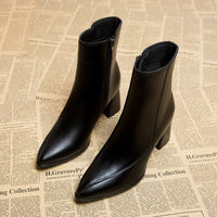 Amber | Women's Classic Heel Ankle Boots with Zip