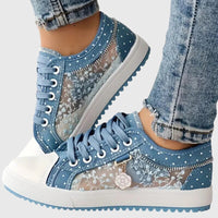 Jasmine | Women's Trendy Embroided Laced Sneakers