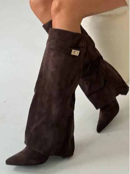 Brown suede