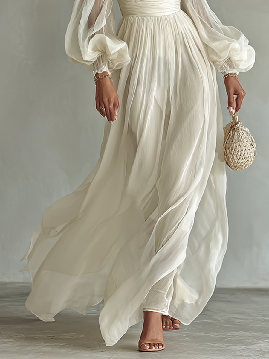 Sophie | Women's Romantic Puff Sleeve Maxi Dress