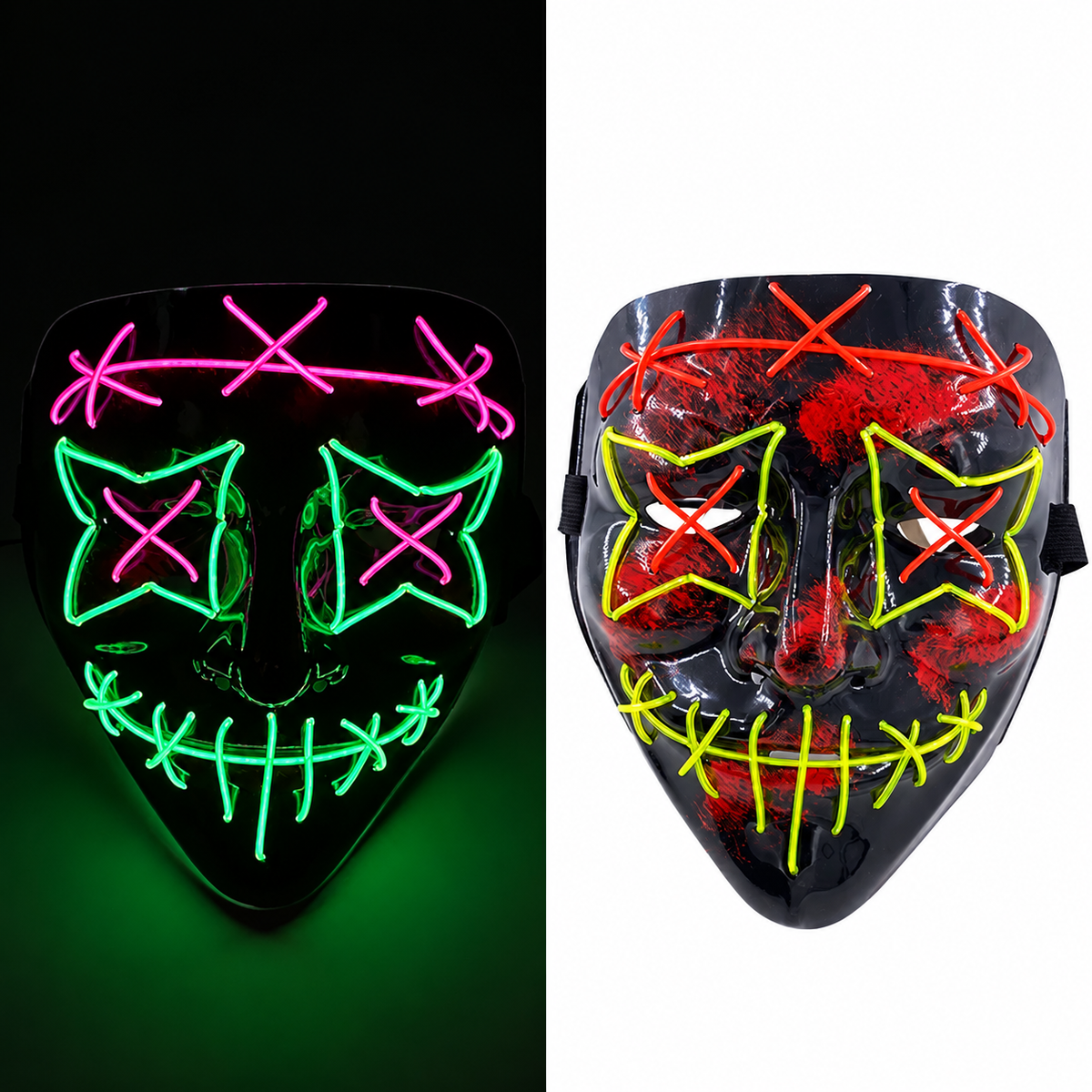 Roy | Halloween LED Purge Mask with Neon Glow