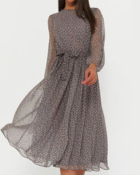 Caroline | Women's Longsleeve Polka Dot Midi Dress