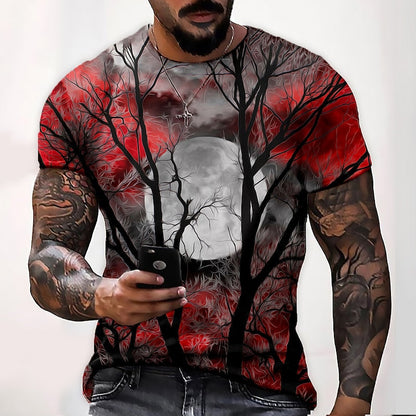 Jamie | Men's Halloween Moon Graphic Crew Neck T-Shirt