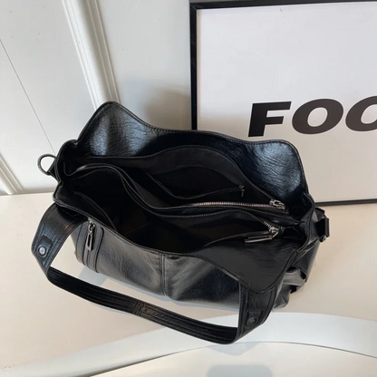 Cecily | Women's Soft Leather Multi-Zip Shoulder Bag