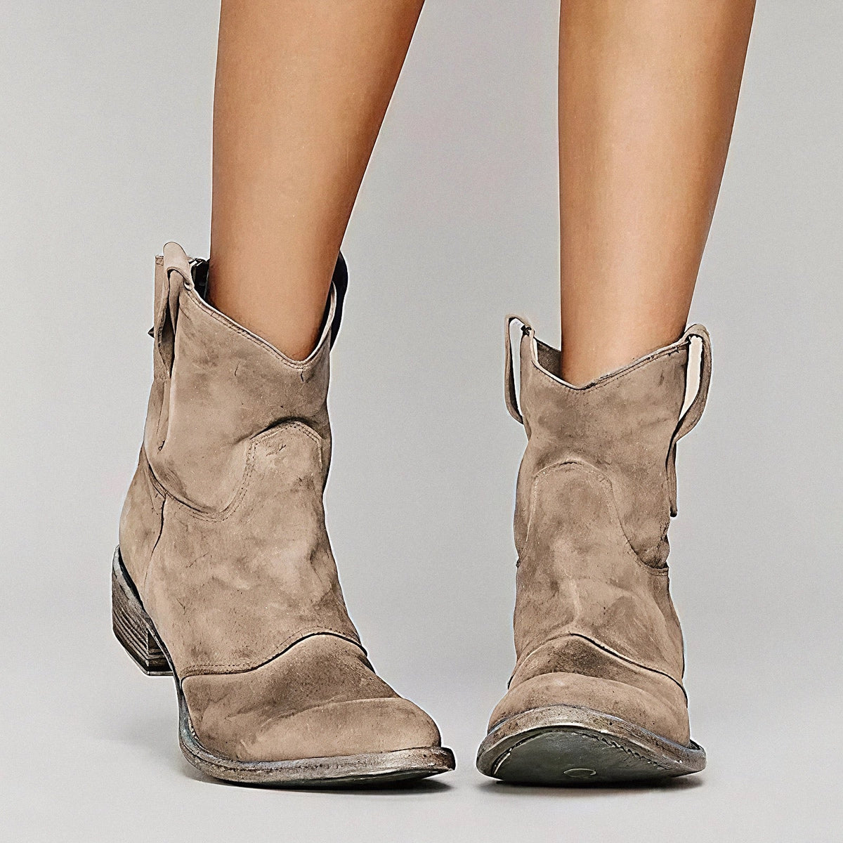 Christine | Women's Casual Suede Zip Ankle Boots with Low Heel