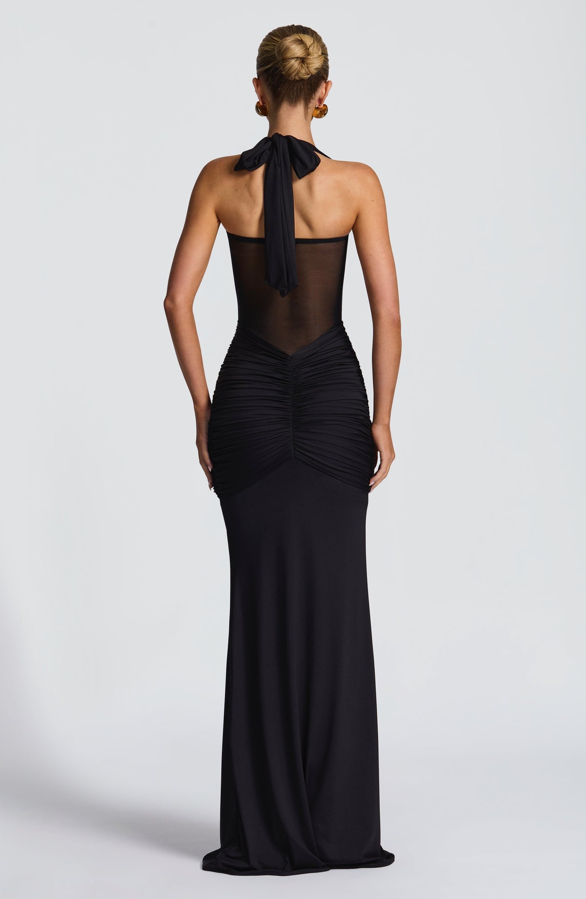 Christine | Women's Ruched Halter Neck Evening Maxi Dress