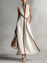 Claire | Women's Sleeveless V-Neck Maxi Dress