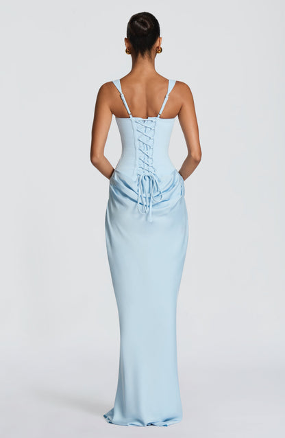Eliza | Women's Elegant Draped Square Neck Maxi Dress