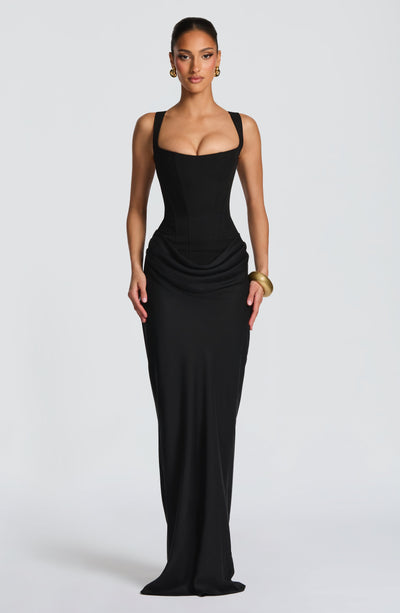 Fiona | Women's Formal Draped Maxi Dress