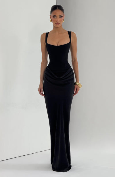 Fiona | Women's Formal Draped Maxi Dress