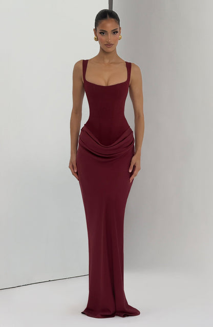 Fiona | Women's Formal Draped Maxi Dress