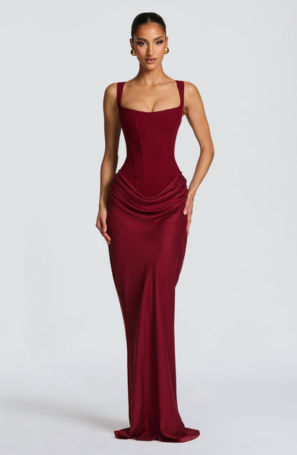 Fiona | Women's Formal Draped Maxi Dress